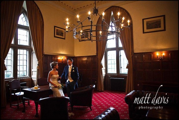 inside Clearwell Castle wedding photo