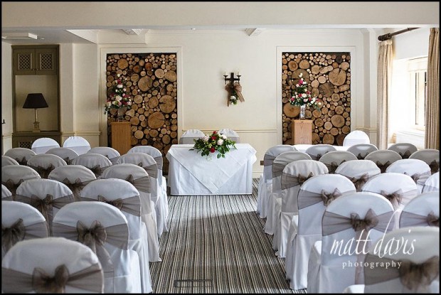 Inside at Manor House Hotel for a wedding ceremony