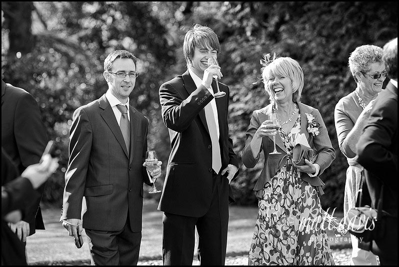 Drinks reception at Barnsley House wedding
