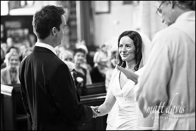 Bride and groom saying vows