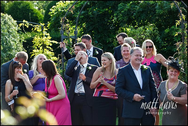 guest reactions during speeches at Birtsmorton Court
