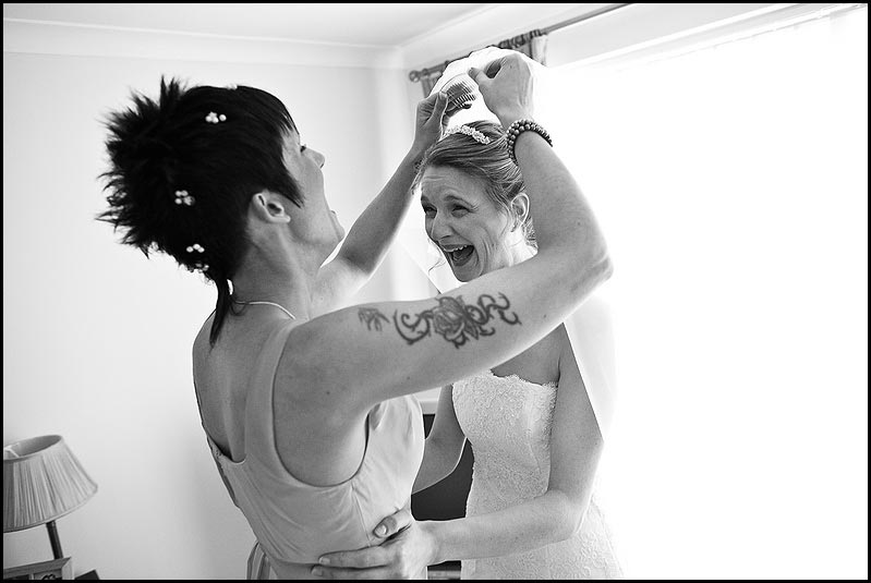 bridesmaid with tattoos