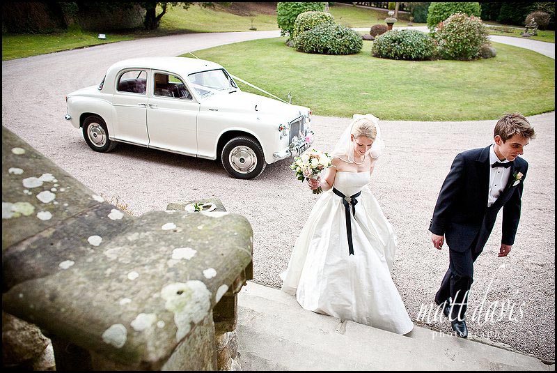 Clearwell Castle wedding photo on steps