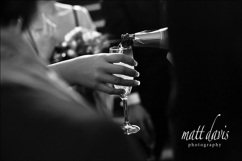 Champagne being poured at a wedding