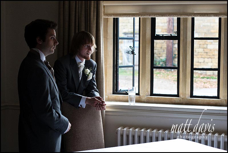Manor House Hotel wedding photo of groom and best man