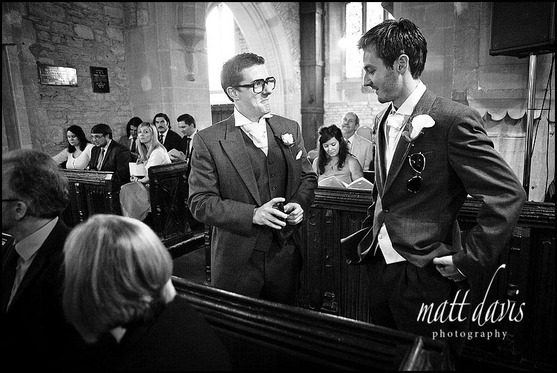 Groom and Best man at Crudwell Church