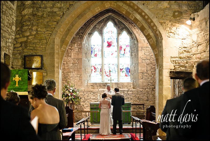Inside Crudwell Church wedding