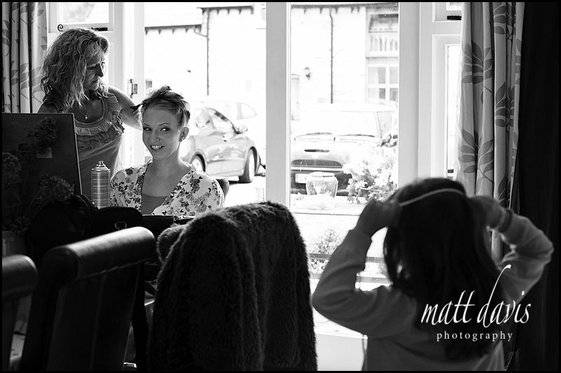 Bridal preparations at Goodlake Barns