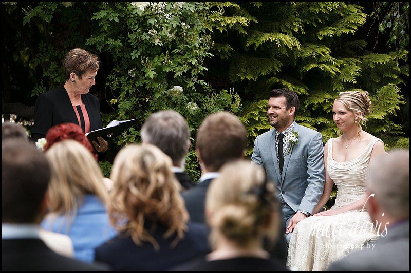 outdoor wedding ceremony at Friars Court