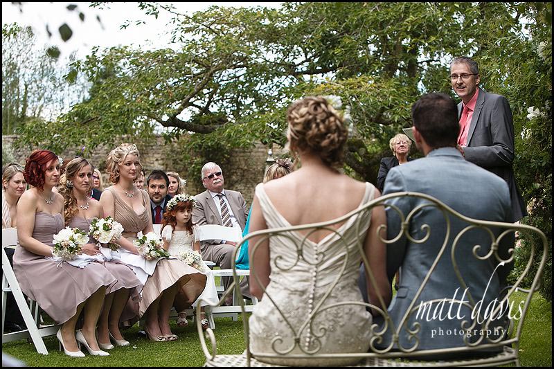 outdoor wedding ceremony outdoors at Friars Court