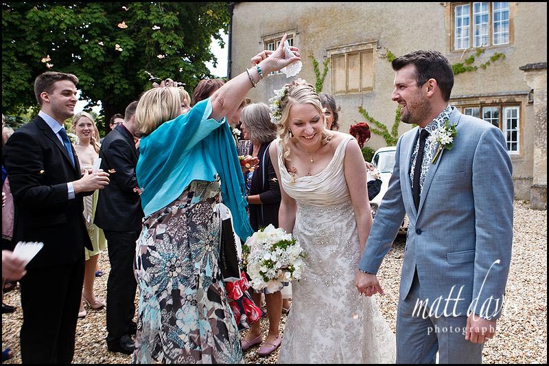 confetti being thrown at Friars Court