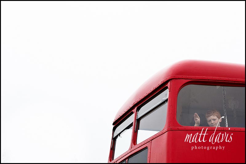 Red Double Decker wedding bus