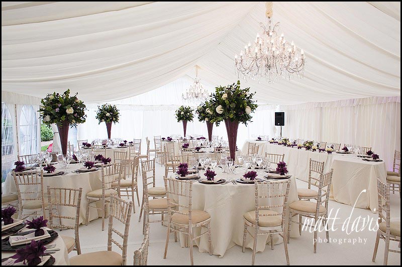 inside the wedding marquee at sudeley castle