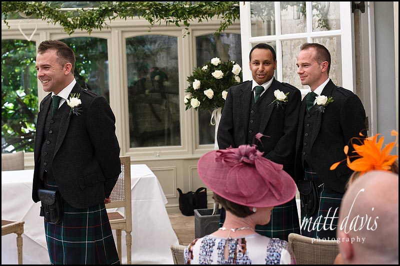 groom and best man waiting for wedding ceremony to start at The Rectory Hotel