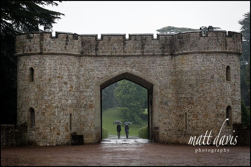 Wet wedding at Eastnor Castle
