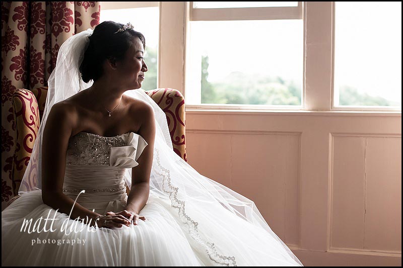 bride portrait with window light