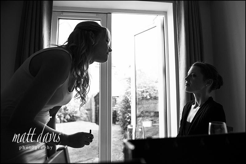 Black and white wedding photos taken in Oxfordshire before the wedding
