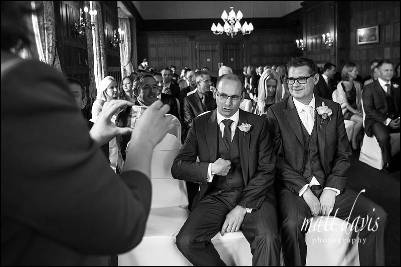 Groom and Best Man await start of wedding ceremony at Dumbleton Hall
