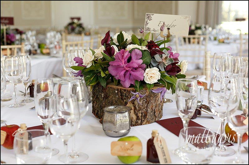 Wedding table layouts at Eastington Park, Gloucestershire