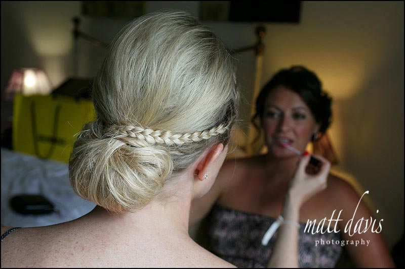 platted bridesmaid wedding hair