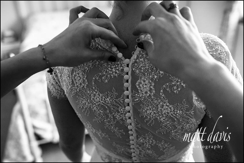 Stunning lace back of wedding dress