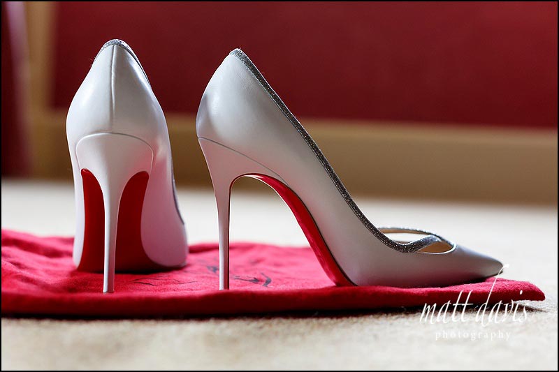 Christian Louboutin wedding shoes photographed at Clearwell Castle