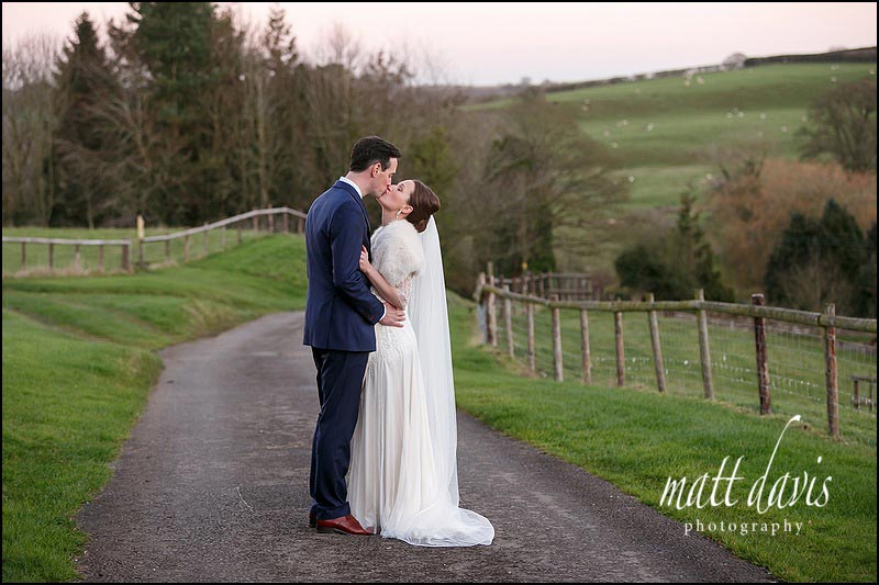 Kingscote Barn winter wedding – James & Suzie