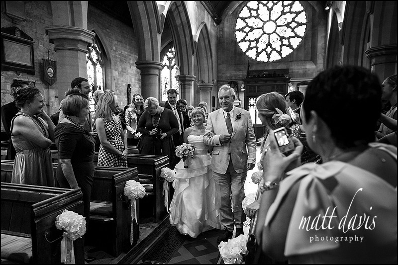 Black and white wedding photos at St Mary's Church Charlton Kings